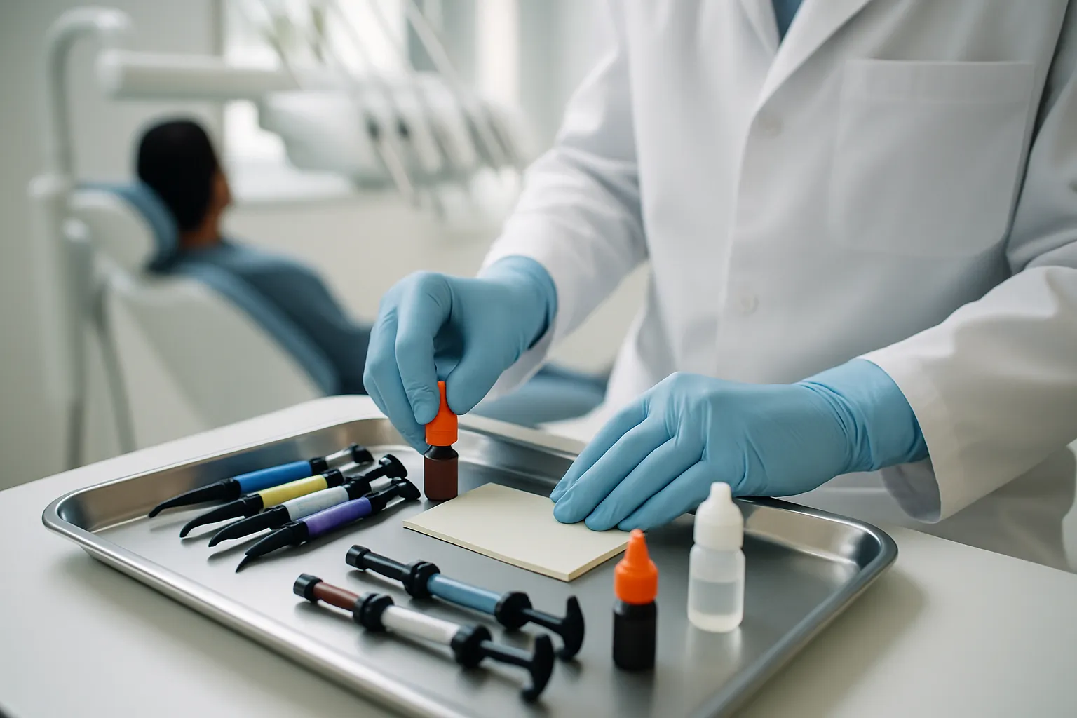 Dental restorative materials setup for clinical use in UAE.